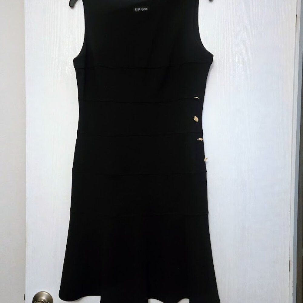 Enfocus Studio black sheath sleeveless dress NWOT Size 10